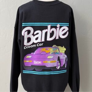 Barbie Dream Car Graphic Sweatshirt XL Black Retro Barbiecore Crewneck